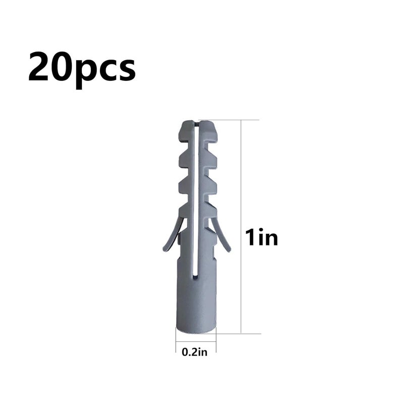 Wensilon (274 pcs) Plastic Drywall Wall Anchors Kit with Screws， Concrete Screw kit Wall Anchor Set Suitable for Brick and Cement Walls - Image 4
